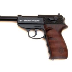 Pistolet Co2 culasse fixe BORNER C41 P38 cal. 4.5mm BB's