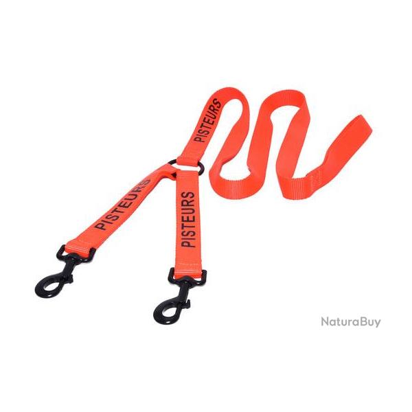 LAISSE PISTEURS NYLON ORANGE 1,2M X 25MM + COUPLEUR