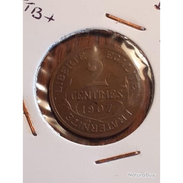 Rare 2 centimes Dupuis 1907 en ttb +