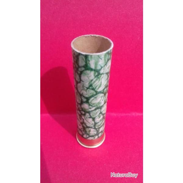 DOUILLE ANCIENNE JAMAIS CHARGEE MANUFRANCE  BLANCHE TIGREE VERTE CAL.20 CULOT DE 8mm   COLLECTION