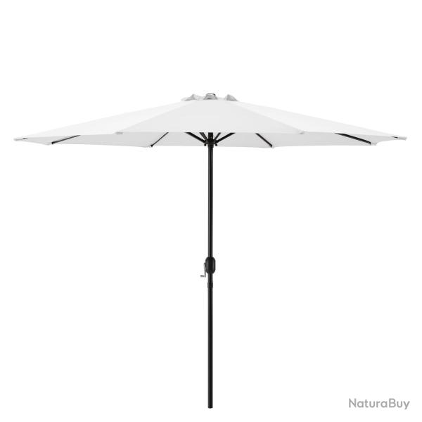 Parasol de jardin solide r�sistant au rayonnement UV imperm�able polyester acier 300 blanc 03_00059