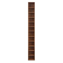 Tour &eacute;tag&egrave;re CD / DVD rangement stockage armoire 175 cm MDF m&eacute;lamin&eacute; noyer 03_0004502