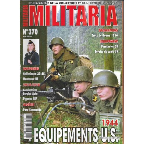 Militaria magazine 370 para commando algrie, 1944 quipements us, helferin nen 39-45, service sant