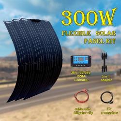 Kit Panneau Solaire Flexible 12/24v-Kit 300W 30A Noir 20260729082512