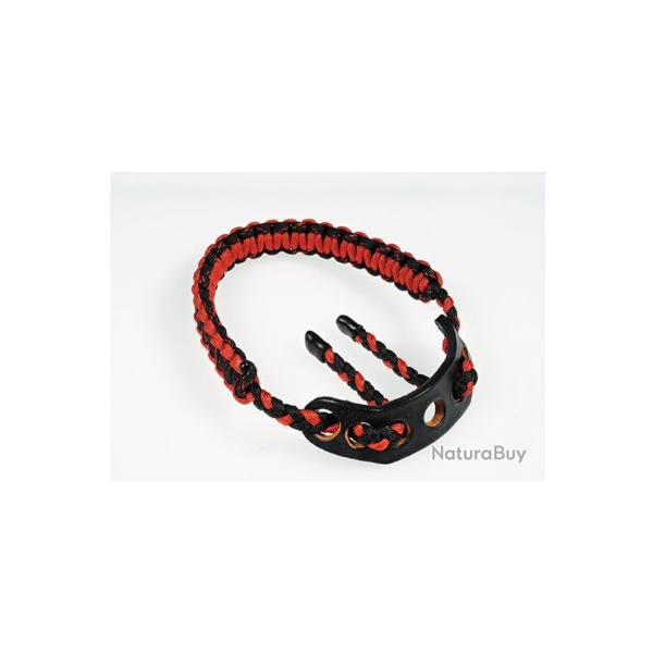 Dragonne d'Arc Paradox Pbse Cobra Avec Monture Cuir Noir-Rouge