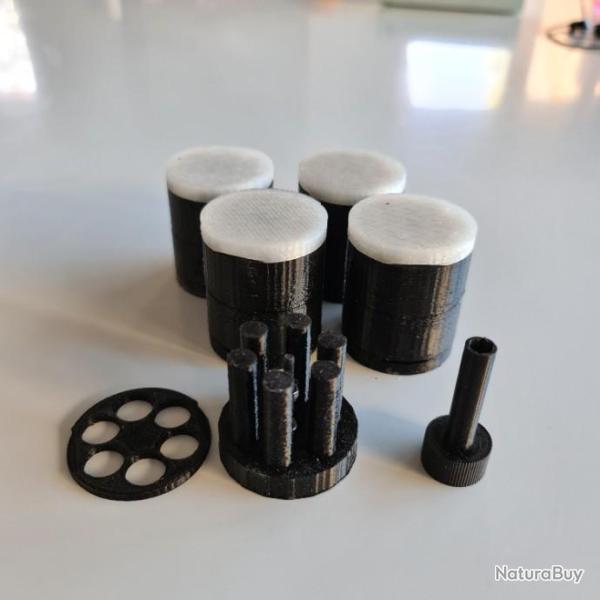 Kit de rechargement rapide rglable poudre noire Remington 1858 - 4 cylindres