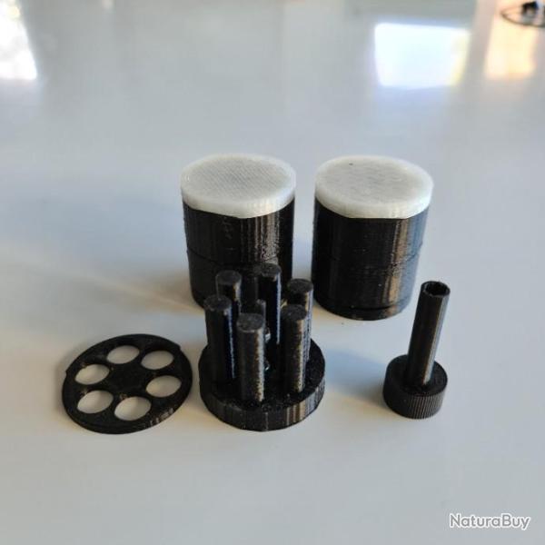 Kit de rechargement rapide rglable poudre noire Remington 1858 - 2 cylindres