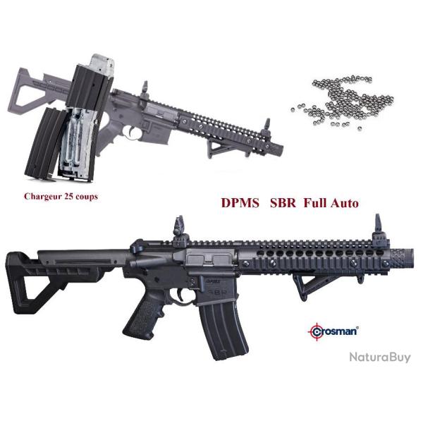 Carabine crosman DPMS SBR  full auto  Cal. 4.5 Bille  Acier