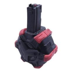 Chargeur Gaz Adaptative Drum pour MP5 GBBR WE 350 billes rouge