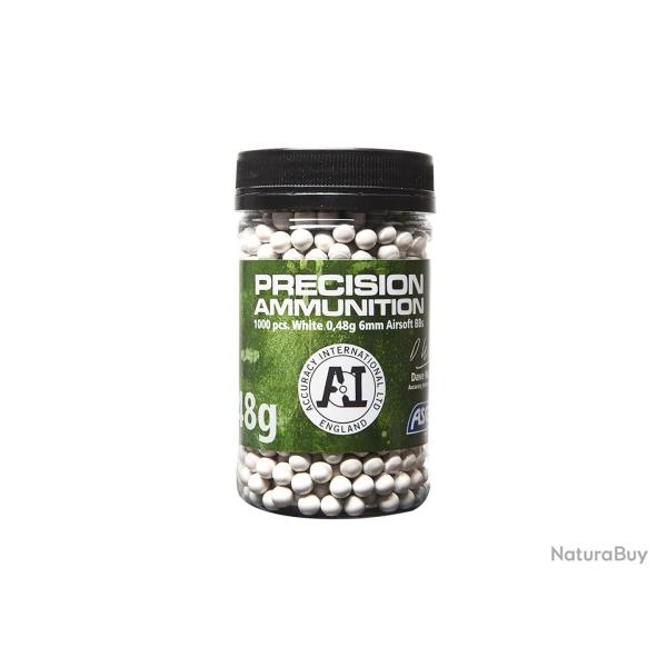 Billes Airsoft 6mm Accuracy Int. 0.48g x 1000 blanches