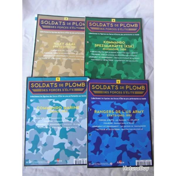 LOT DE 4 FASCICULES " SOLDAT DE PLOMB DES FORCES D'ELITE " DE CHEZ  ALTAYA NUM�RO 3.4.5.6