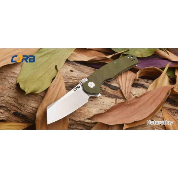 Couteau CJRB Cutlery Crag Recoil-Lock Green Lame Acier D2 Manche G10 Clip J1904RGNF