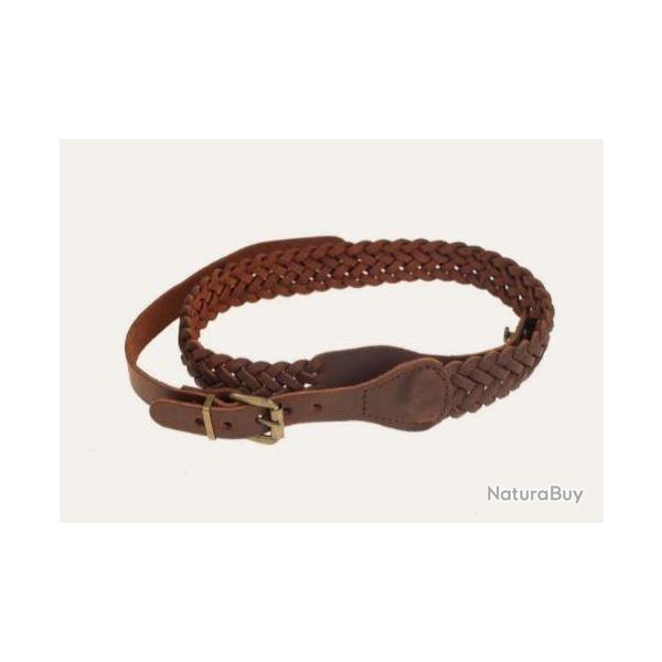 Bretelle tress�e cuir.  95 cm