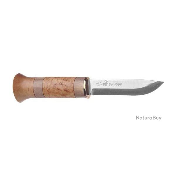 Couteau nordique KARESUANDO J�rven - Lame 100mm - Manche bouleau/bois de renne - Etui cuir