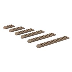 Kit de 6 rails polym&egrave;re M-Lok / Keymod Dark Earth