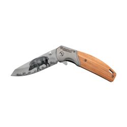 Couteau Pliant Stepland Grav&eacute; Sanglier Manche Bois