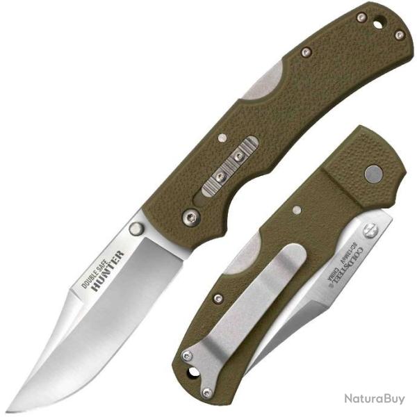 Couteau Cold Steel Double Safe Hunter Green Lame 8Cr13MoV Manche GFN LockBack Clip CS23JC