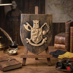 Blason &agrave; l'&eacute;ffigie du 3&deg; Bataillon Parachutiste Belge avec accroche au dos