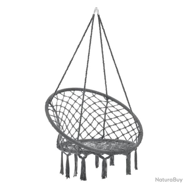 Hamac sige rond chaise suspendue diamtre d'assise 60 cm gris fonc 03_0006061