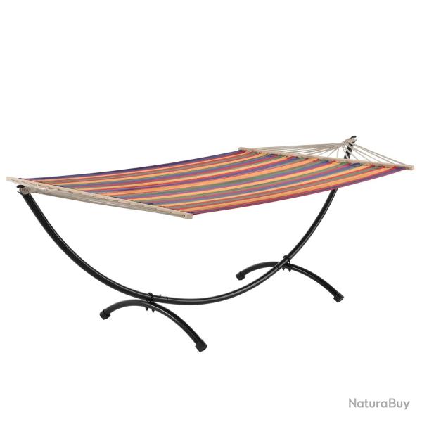 Hamac avec cadre coton polyester mtal noir 210 cm multicolore 03_0002174