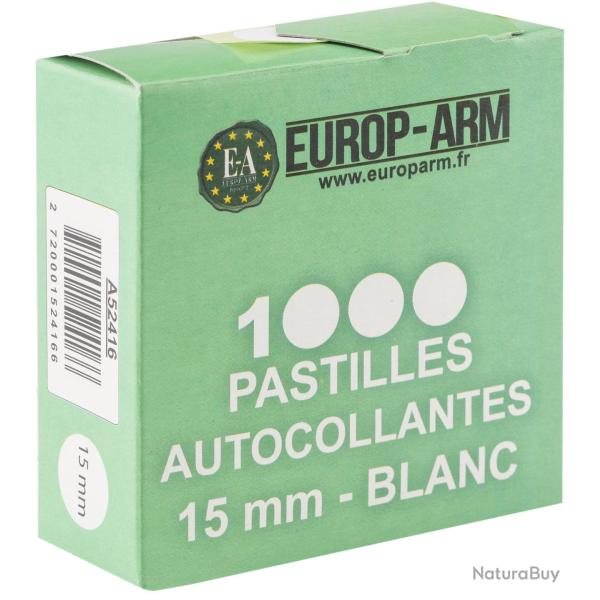 Pastilles autocollantes blanches diam. 15 mm