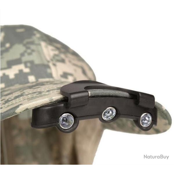 Lampe pour casquette 3 leds