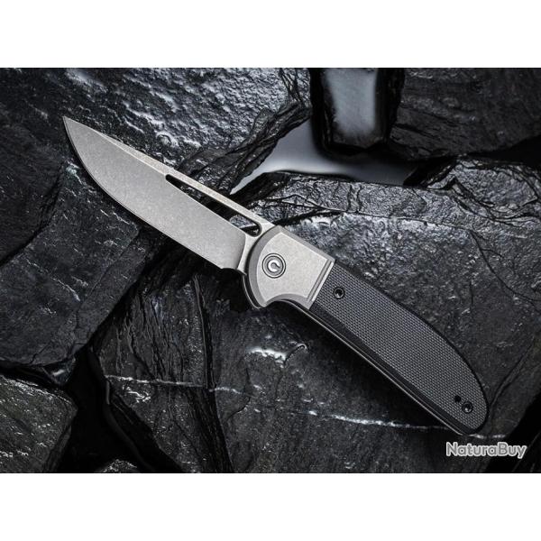 Couteau CIVIVI Trailblazer XL Black Manche G10 Lame Acier D2 Slip Joint Clip CIVC2101C