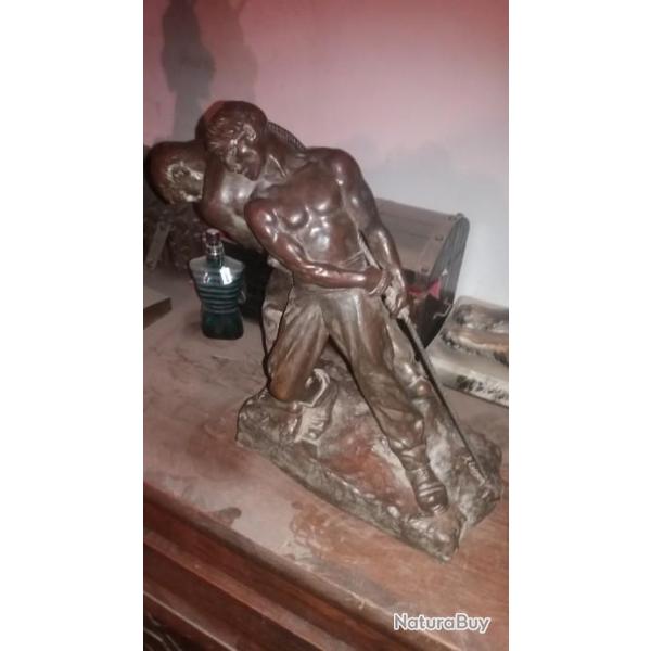 Bronze sign� Henri Louis Levasseur L'effort