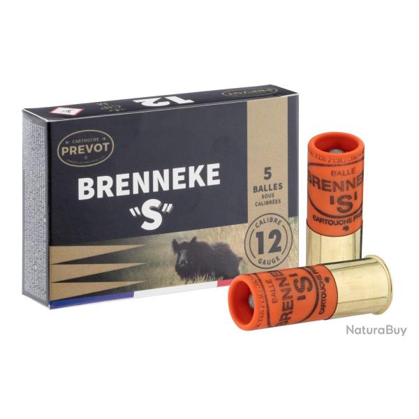 Cartouche Prevot � balle BRENNEKE ''S'' demi-blind�e - Cal. 12/70