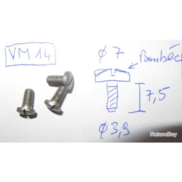 Paire de vis mtaux pour plaquette de crosse pistolet/revolver VM14)