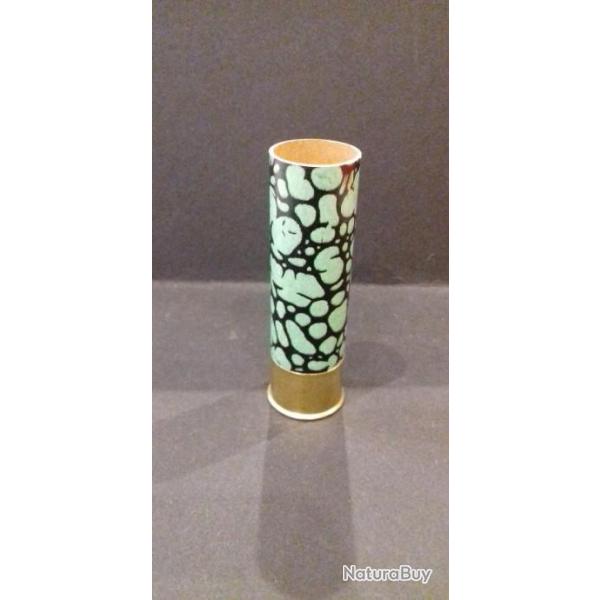 DOUILLE ANCIENNE  JAMAIS CHARGEE MANUFRANCE  cal.16 EN CARTON VERTE TIGREE NOIRE CUOT DE 16mm