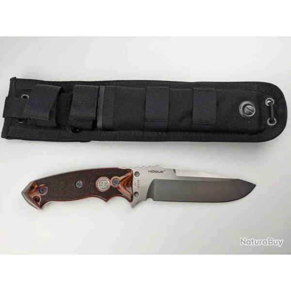 Couteau Tactical SIG Sauer Hogue EX-F01 Lame Acier A2 Manche Bois Etui Nylon Made USA SIG37175