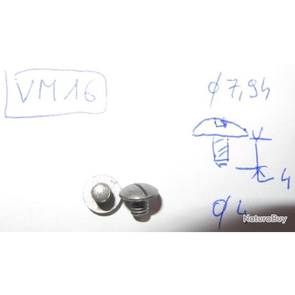 Paire de vis mtaux pour plaquette de crosse pistolet/revolver VM16)