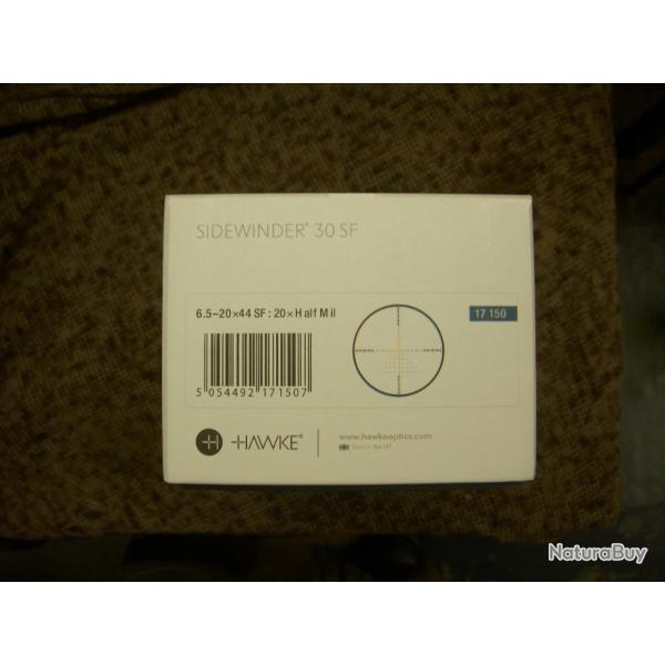 lunette HAWKE s�rie SIDEWINDER mod�le 6,5-20x44 r�ticule lumineux 1/2 MIL DOT (20x)