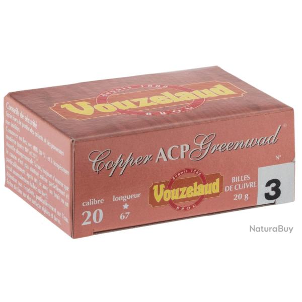 Cartouches Vouzelaud Copper ACP Greenwad Tube plastique - Cal. 20/67