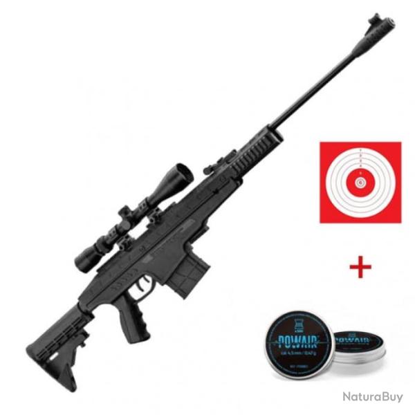 Pack Carabine � plomb BO Manufacture Tactique Pendleton + Lunette 4x32 - Cal. 4,5 - 7.5 Joules / Pac