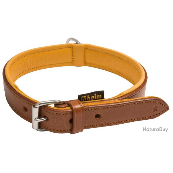 Colliers pour chien cuir marron, doubl� cuir - 35 cm