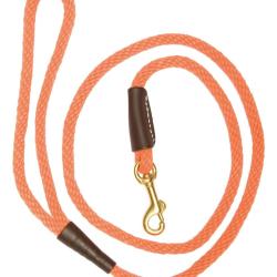 Laisses orange pour chien avec mousqueton - Laisse 180 cm - Diam&egrave;tre 1 cm