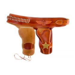 Ceinturon avec un holster sherif pour revolver Western