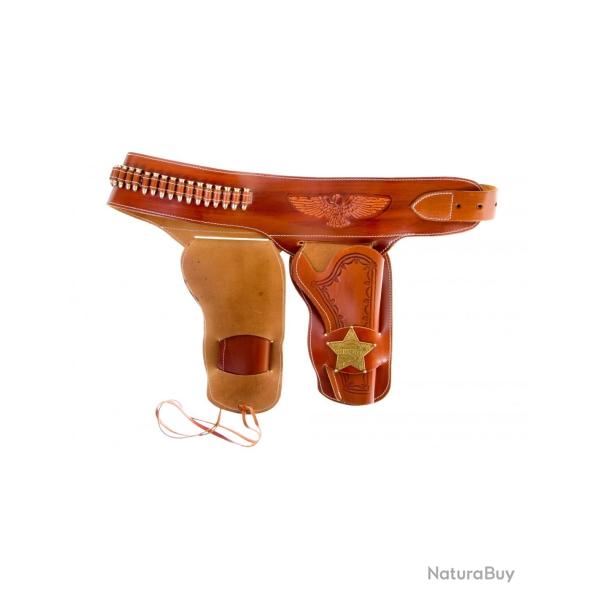 Ceinturon avec un holster sherif pour revolver Western
