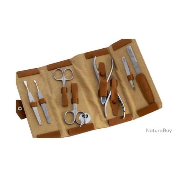 Trousse manucure 8 pi�ces Alpen cuir tabac