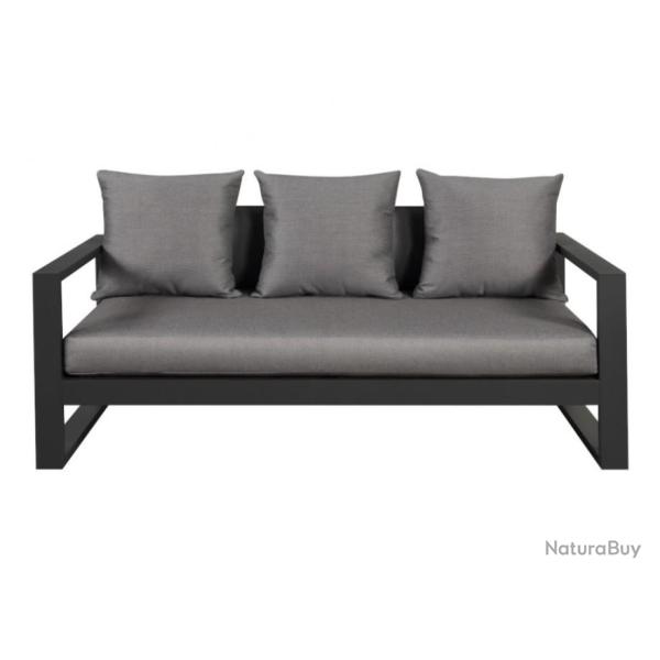 Canap de jardin 3 places en aluminium - Anthracite - Haute qualit