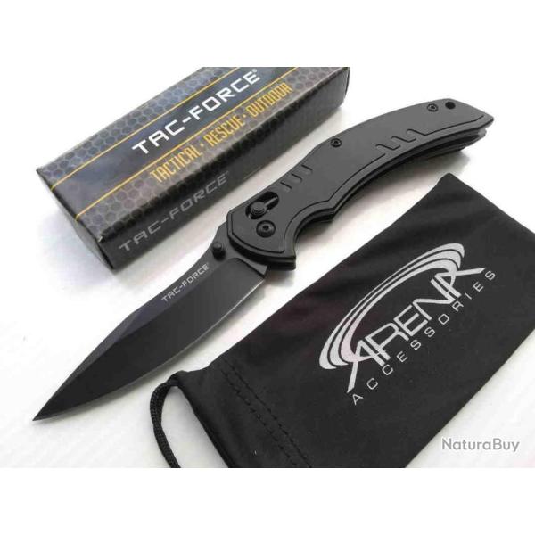 Couteau Tac Force Urban Tactic Lame Acier 7Cr17MoV Manche Alu IKBS Axis Lock Clip TF1036BK
