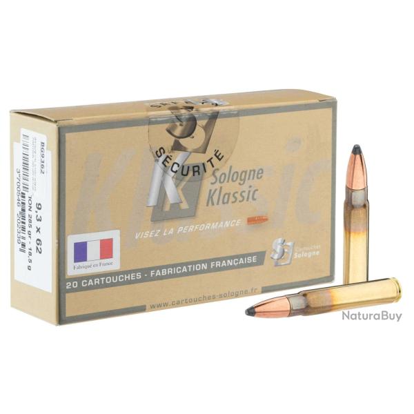 Cartouches � percussion centrale Sologne 9.3 x 62