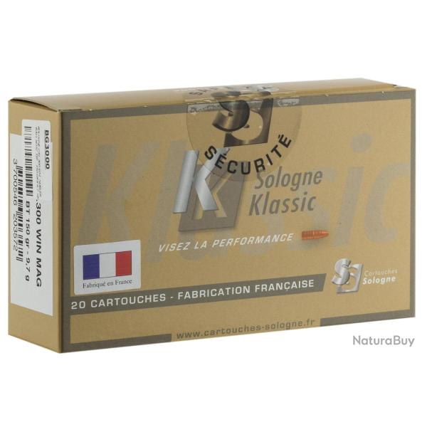 Cartouches � percussion centrale Sologne .300 Win Mag, 150gr