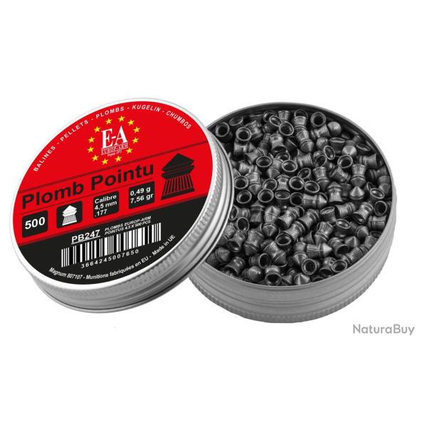 Plombs Europ-Arm  tte pointue cal. 4,5 mm