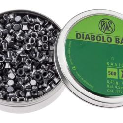 Bo&icirc;te de 500 plombs diabolos basic plats cal. 4,5 mm