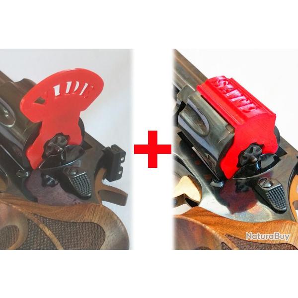 Drapeau t�moin chambre vide pour revolver Manurhin MR73 (Pack 2 pi�ces rouge)