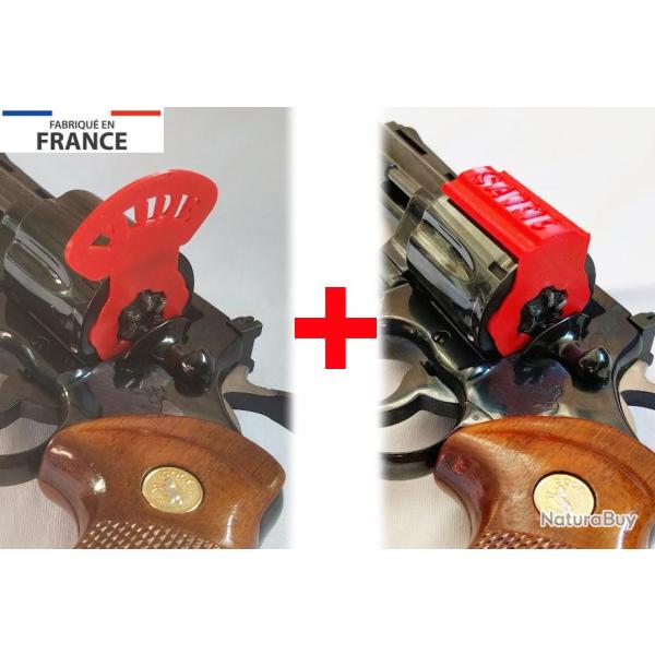 Drapeau tmoin chambre vide pour revolver Colt Python (Pack 2 pices rouge)