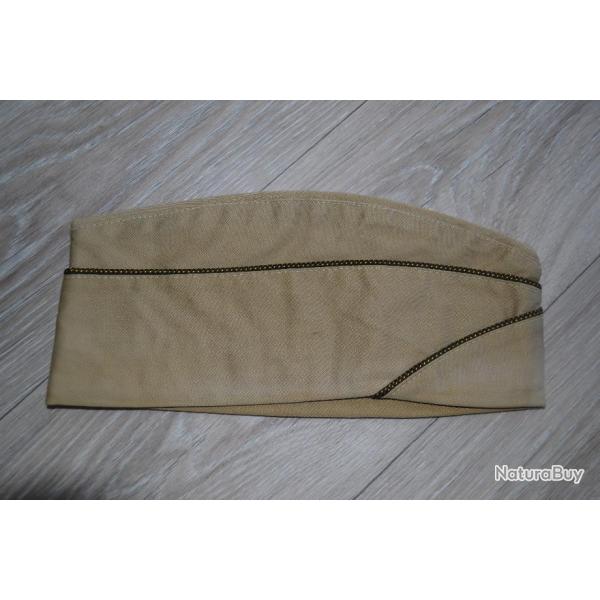 Cap Garrison USAAF WWII ( bonnet de police ) Officier passepoil noir et or  couleur beige